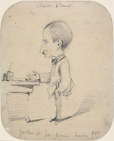 Caricature of Man Standing by Desk by Claude Monet